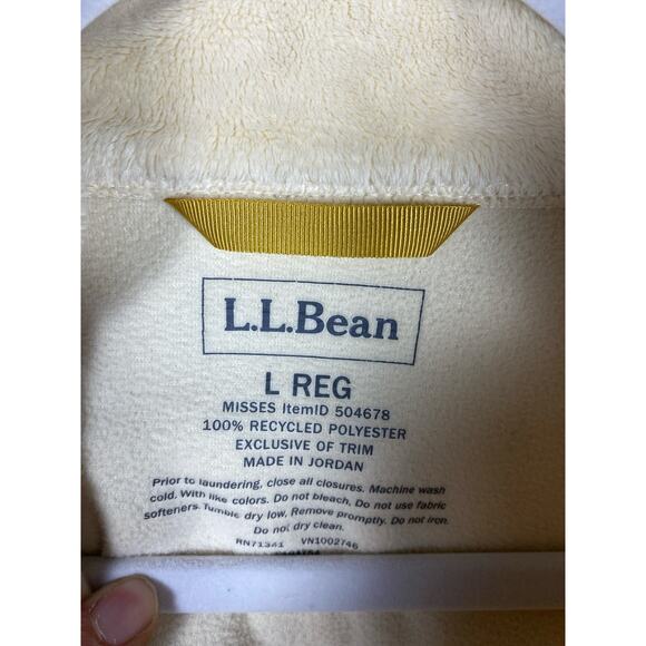 Womens L.L. Bean sherpa White full zip sweater size Large - Picture 3 of 7